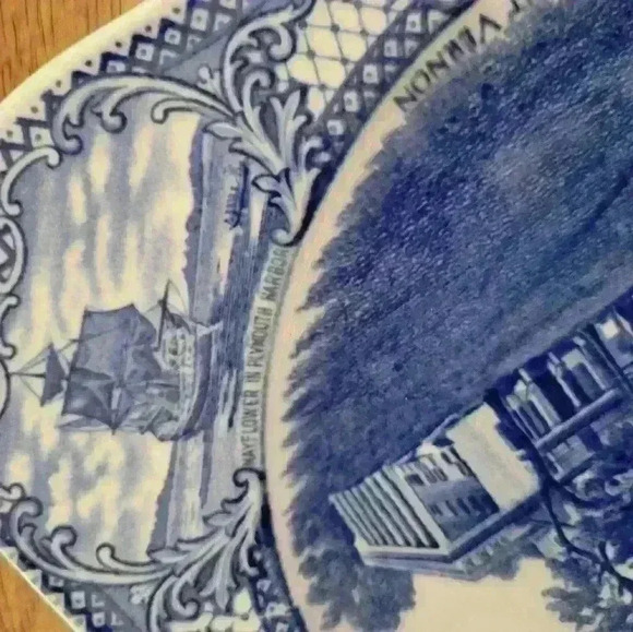 Set of 2-Colonial Blue Luncheon Plates - Picture 5 of 10